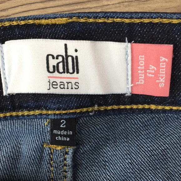 Cabi Skinny Jeans Dark Wash Button Fly High Rise - Picture 9 of 11